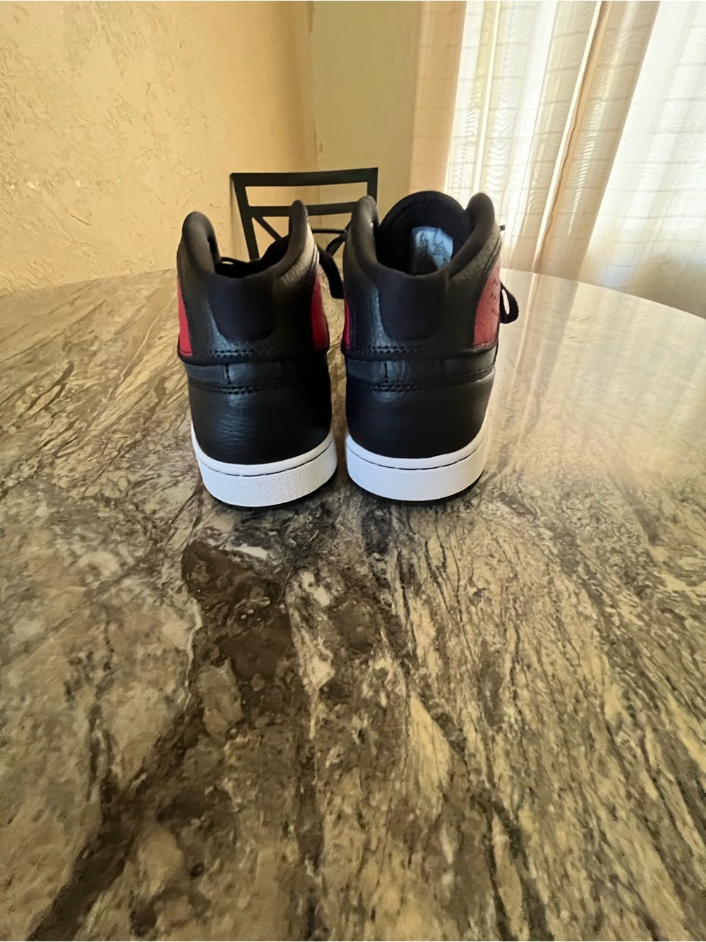 Jordan Kids Black and Red Mid-Top Sneakers